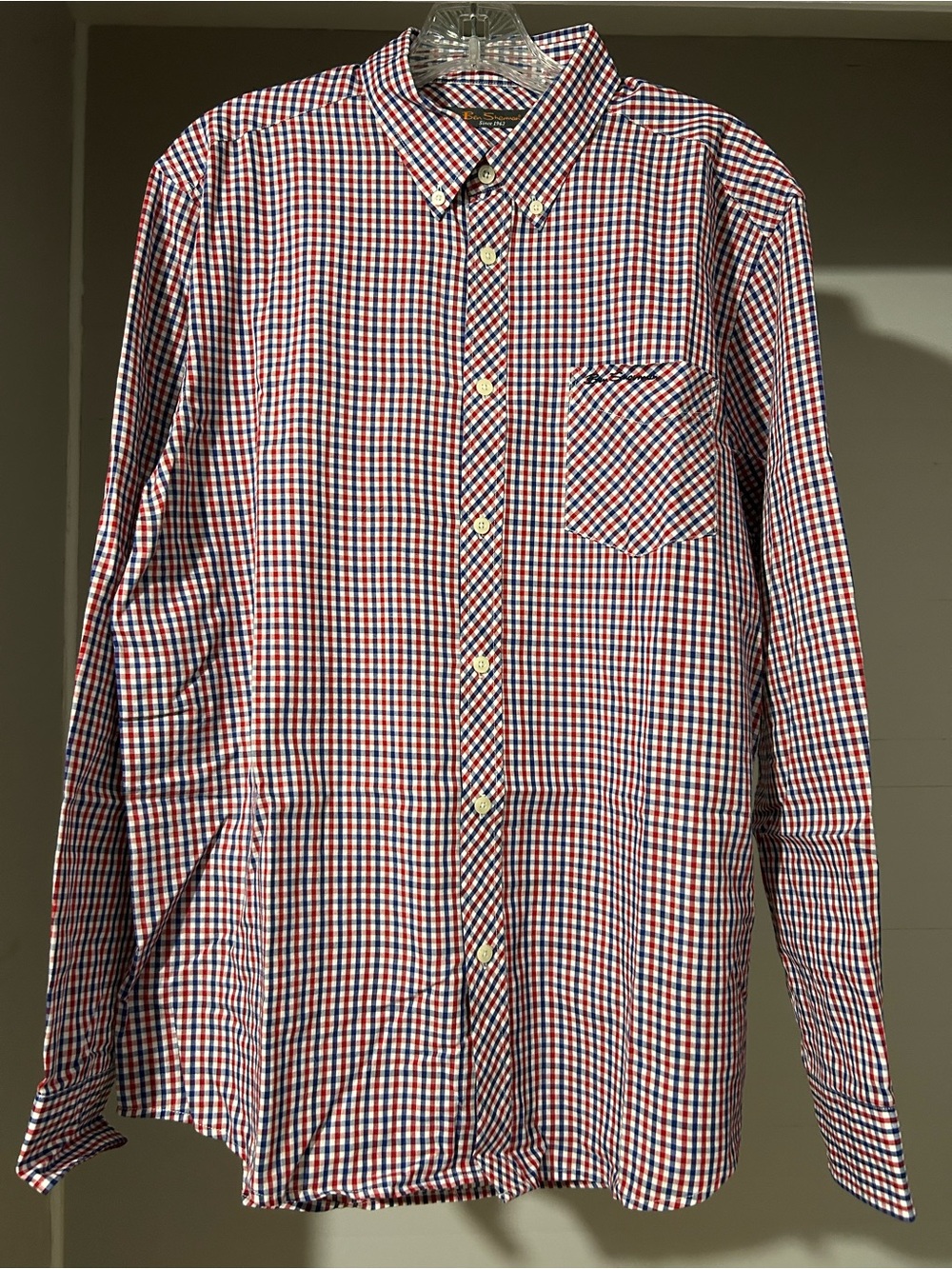 Ben Sherman Red and Blue Gingham Button-Down Shirt